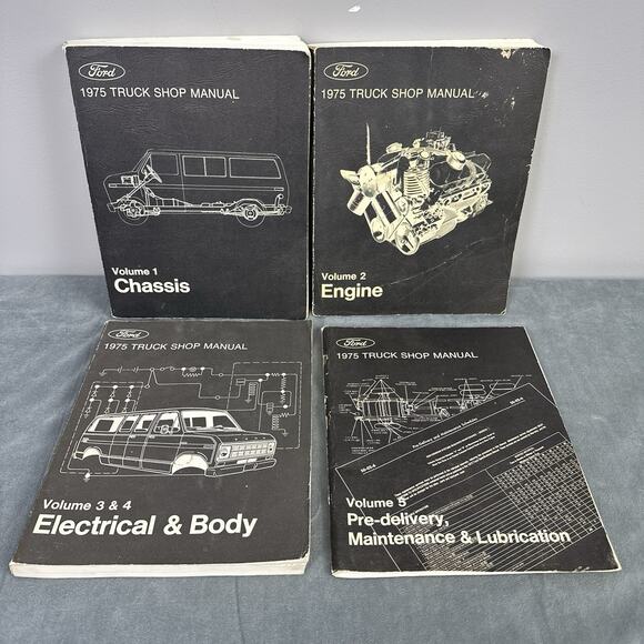 Ford 1975 Truck Shop Manual Complete Set Volumes 1-5 Bronco Econoline F-Series - Picture 1 of 15